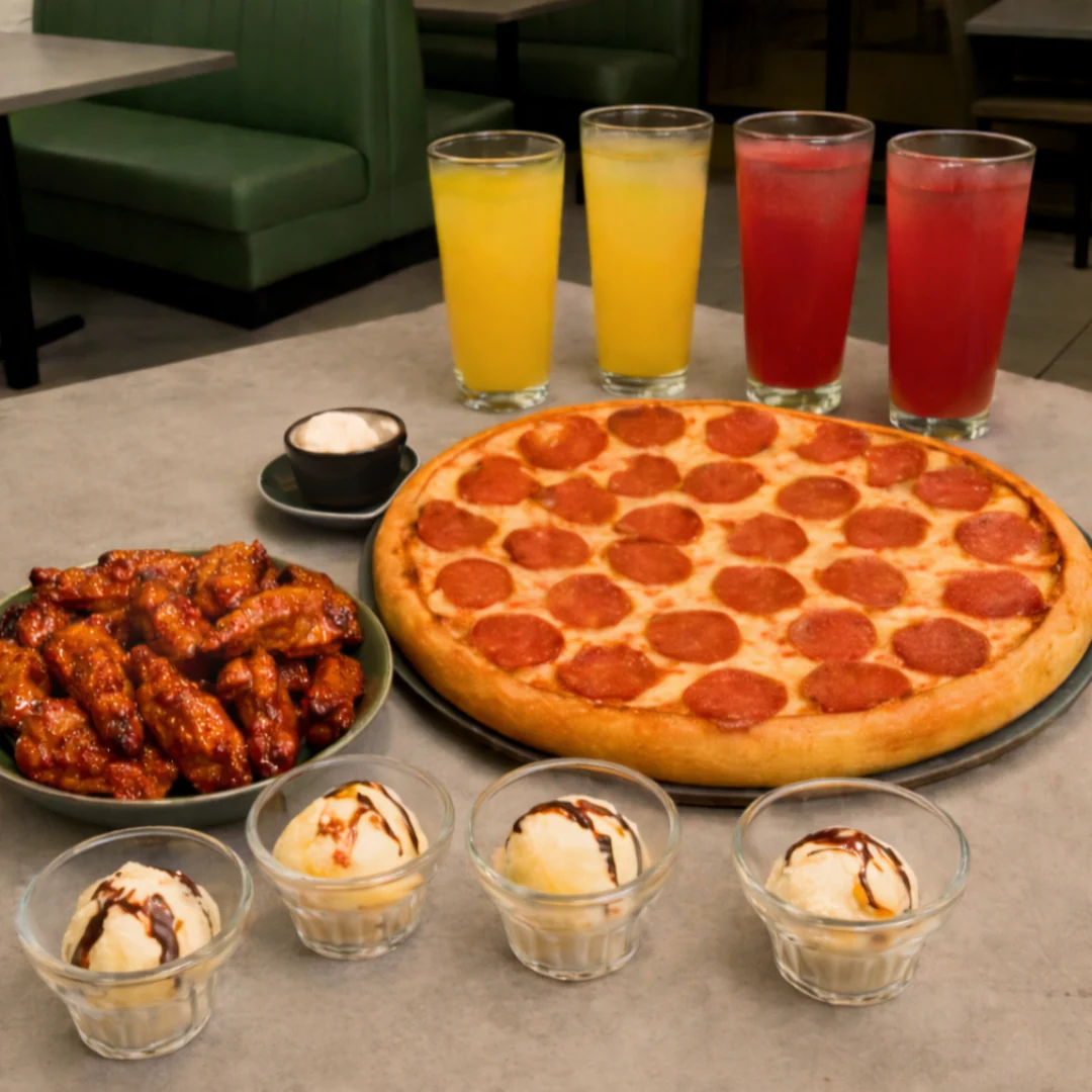 Pizza Grande de 14" + 24 Wings + 4 Bebidas + 4 Helados por $30 en Valenti's - Image 8